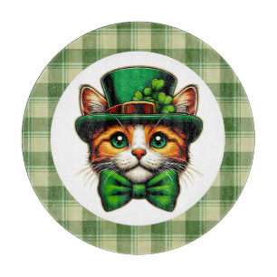 Cute cat/kitten Saint Patrick's Day Cutting Board