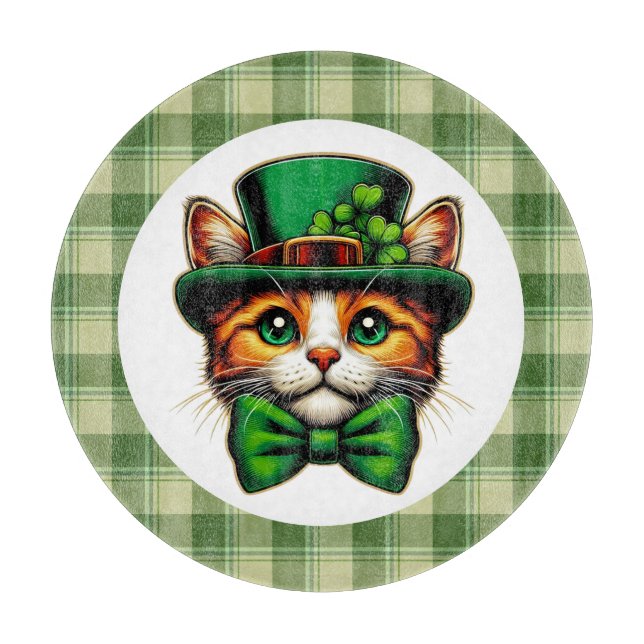 Cute cat/kitten Saint Patrick's Day  Cutting Board (Front)