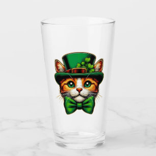 Cute cat/kitten Saint Patrick's Day Glass