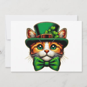 Cute cat/kitten Saint Patrick's Day  Holiday Card