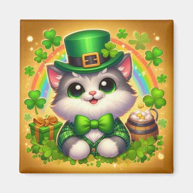 Cute cat/kitten Saint Patrick's Day  Magnet (Front)