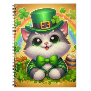 Cute cat/kitten Saint Patrick's Day Notebook
