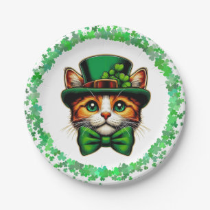 Cute cat/kitten Saint Patrick's Day  Paper Plate
