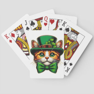 Cute cat/kitten Saint Patrick's Day Playing Cards