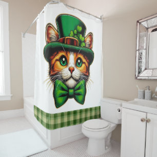 Cute cat/kitten Saint Patrick's Day  Shower Curtain