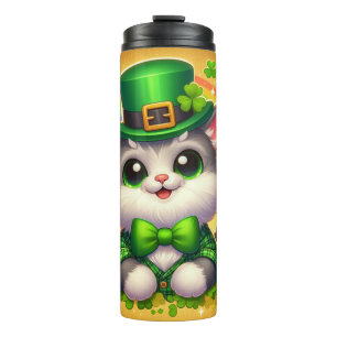 Cute cat/kitten Saint Patrick's Day Thermal Tumbler