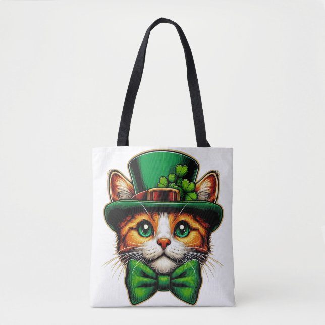 Cute cat/kitten Saint Patrick's Day  Tote Bag (Front)