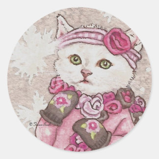 Cute Cat Kitten with Mittens Stickers