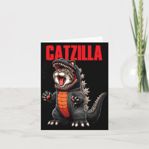 Cute Cat Kitty Catzilla for Cat Moms Cat Dads Pet Card