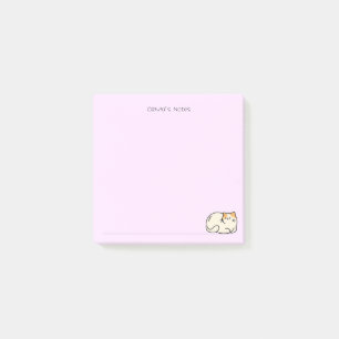 Cute cat kitty colorful gradient Personalized name Post-it Notes