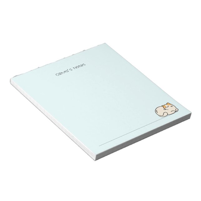 Cute cat kitty colourful gradient Personalised nam Notepad (Angled)