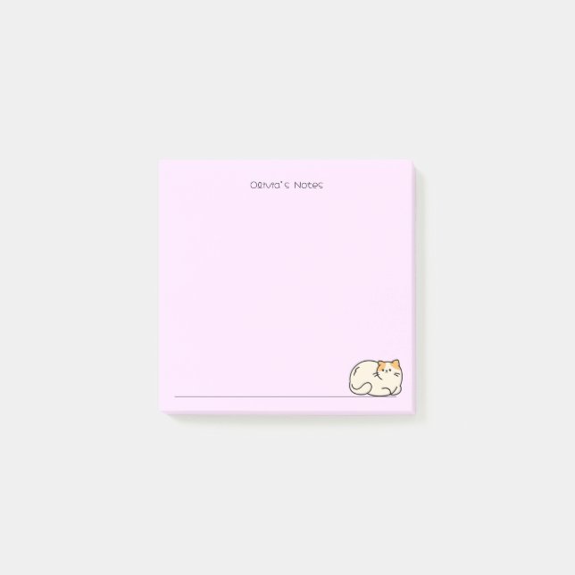 Cute cat kitty colourful gradient Personalised nam Post-it Notes (Front)