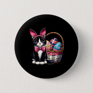 Cute Cat Kitty Easter Day Bunny Eggs Cat Lover Wom 6 Cm Round Badge