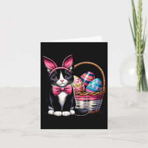 Cute Cat Kitty Easter Day Bunny Eggs Cat Lover Wom Card