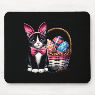 Cute Cat Kitty Easter Day Bunny Eggs Cat Lover Wom Mouse Pad