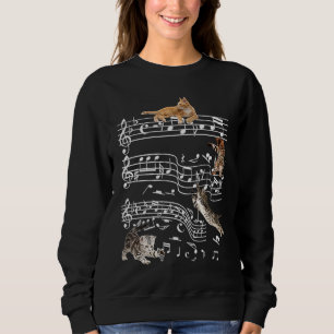 Cute Cat Kitty Playing With Melody Musician Sweatshirt