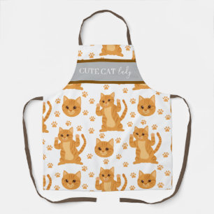 Cute Cat Lady Watercolor Modern Design Apron