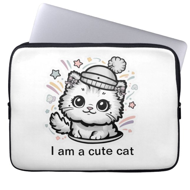 Cute cat laptop cover (Front)