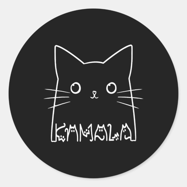 Cute Cat Letter Design  Classic Round Sticker (Front)