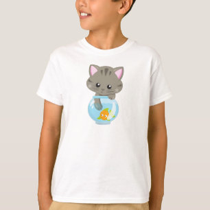 Cute Cat, Little Cat, Kitty, Kitten, Fish Bowl T-Shirt