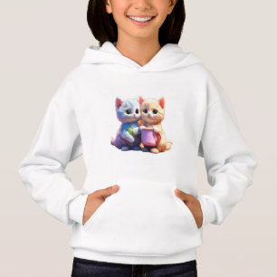 Cute Cat logo kids Pullover hoodie ।। Kitten logo