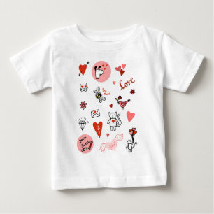 Cute Cat Love Cartoon Baby T-Shirt