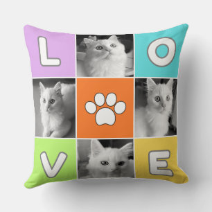 Cute Cat Love Printed Cushion Cover