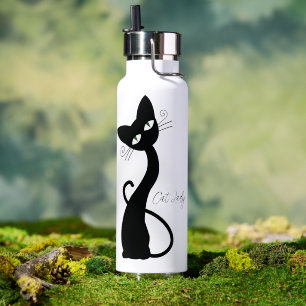 Cute Cat, Lovely Cat,Cat lady, Modern, Simple Water Bottle