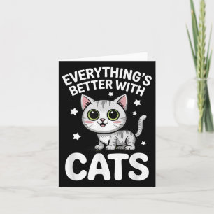 Cute Cat Lover Adults Or Kids Boys Girls Cats Card