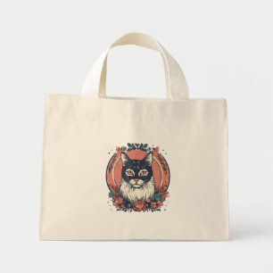 cute cat lover art design buy now mini tote bag