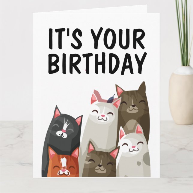 CUTE CAT LOVER BIRTHDAY OVERSIZED CARD (Front)