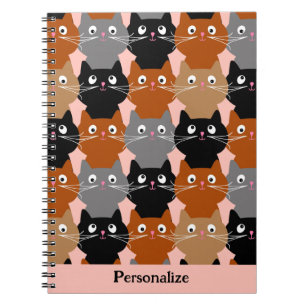 Cute Cat Lover Feline Kittens Personalise Notebook