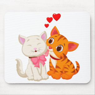 Cute Cat Lover Gift Funny Cartoon Kitten Mouse Pad
