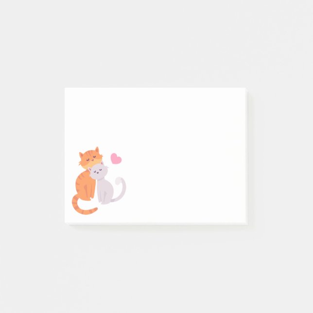 Cute Cat Lover Gray Kitty Kitten Love Orange Tabby Post-it Notes (Front)