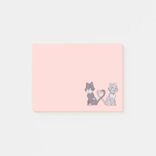 Cute Cat Lover Grey Kitty Pink Kitten Love Kitty Post-it Notes