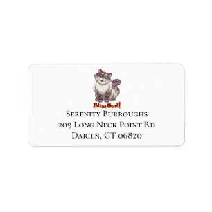 Cute Cat Lover Grey Tabby Tiger Kitten Cartoon Label