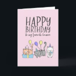 Cute Cat Lover Kittens Party Hat Funny Birthday Card<br><div class="desc">Funny and cute birthday card for those who love puns and humour. Perfect way to wish your friends and family happy birthday.  Visit our store for more birthday card collection. You'll find something cool,  humourous and sometimes sarcastic birthday cards for your special someone.</div>