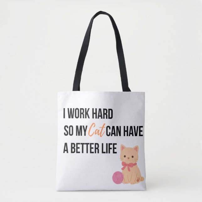 Cute Cat Lover Tote Bag (Front)