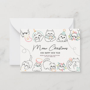 Cute Cat Lovers Holidays Personalised Christmas  Card