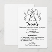 Cute Cat Lovers Kitty Black White Wedding Details