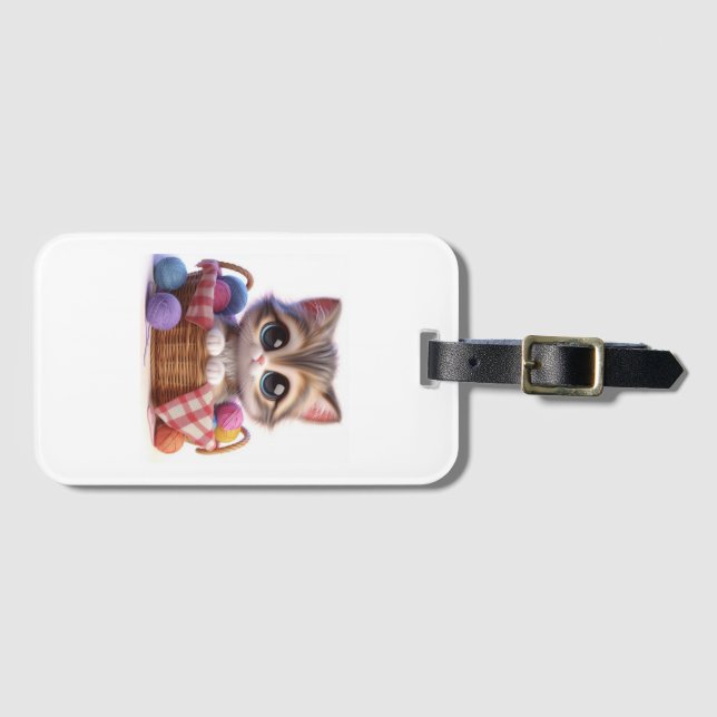 Cute Cat Luggage Tag (Front Horizontal)