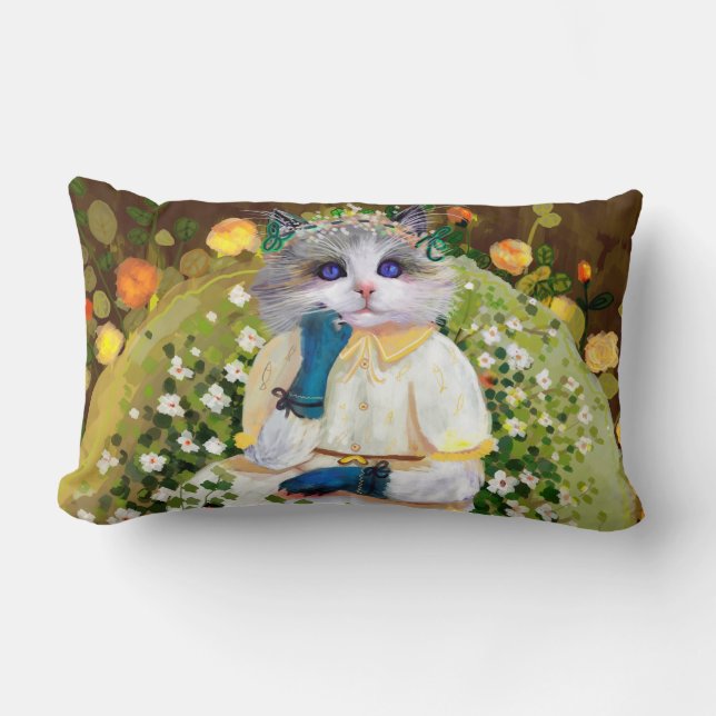 Cute Cat Lumbar Cushion (Front)