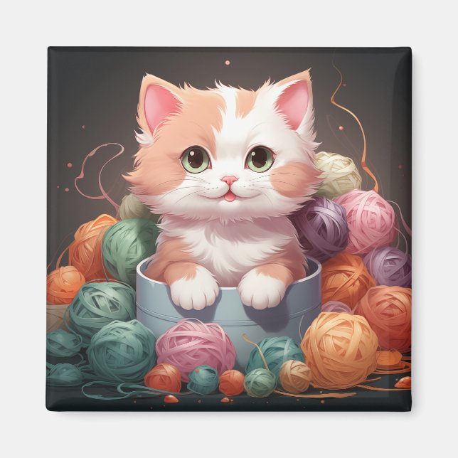 Cute cat magnet (Front)