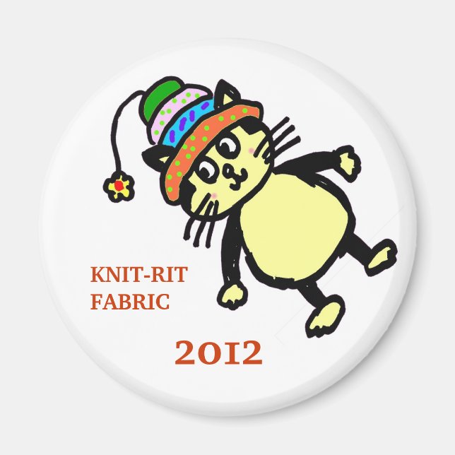 Cute cat magnet - white (Front)