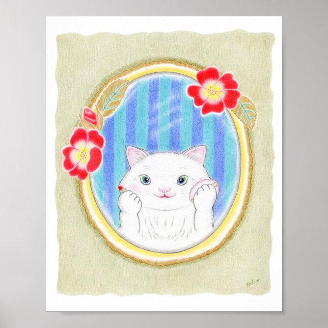 Cute Cat Makeup  Kids Art Poster (Front)