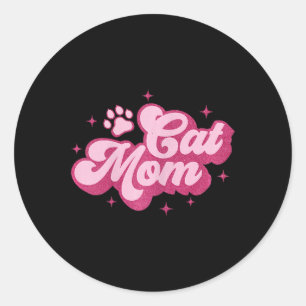 Cute Cat Mam Cat Mama Kitty Kitten Cat Mum Classic Round Sticker