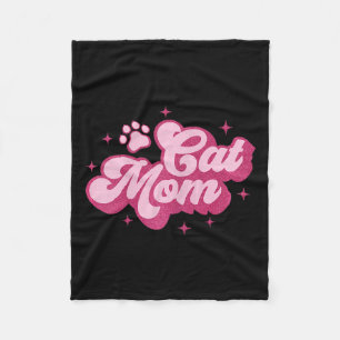 Cute Cat Mam Cat Mama Kitty Kitten Cat Mum  Fleece Blanket