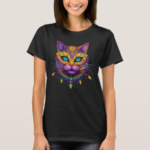 Cute Cat Mardi Gras Carnival Cat Lover T-Shirt