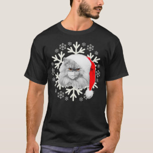 Cute cat mask Face mask Christmas Cap Cat moms T-Shirt