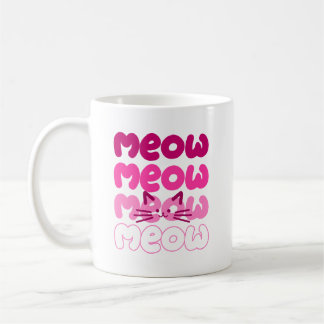 Cute cat meow coffee mug